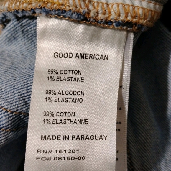 Good American Jeans Straight Crop Distressed Ripped Women's Size 2/26 NWOT - Picture 6 of 6